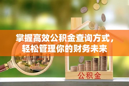 勐海掌握高效公积金查询方式，轻松管理你的财务未来